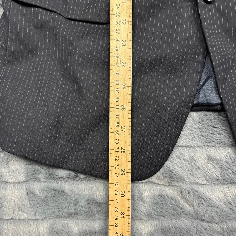Michael Michael Kors Mens 42S Pinstripe Wool Blend 2-Button Suit Jacket Charcoal